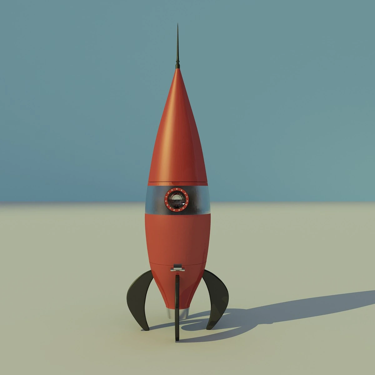 Space Retro Rocket 3D Model .c4d .max .obj .3ds .fbx .stl .blend 