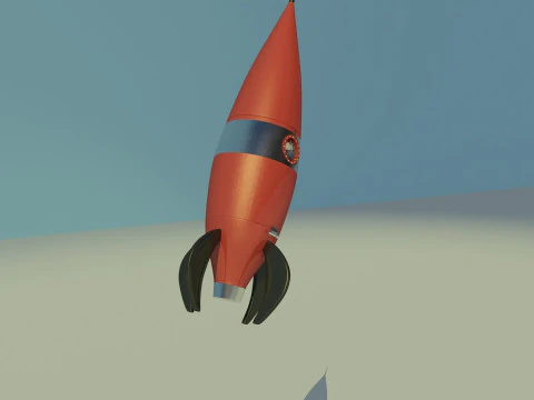 Space Retro Rocket 3D Model