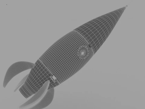 Space Retro Rocket 3D Model