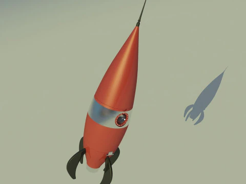 Space Retro Rocket 3D Model