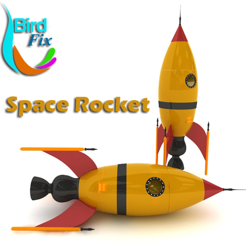 Retro Rocket 3D Model .c4d .max .obj .3ds .fbx .stl .blend 