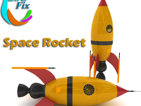 Retro Rocket Modello 3D