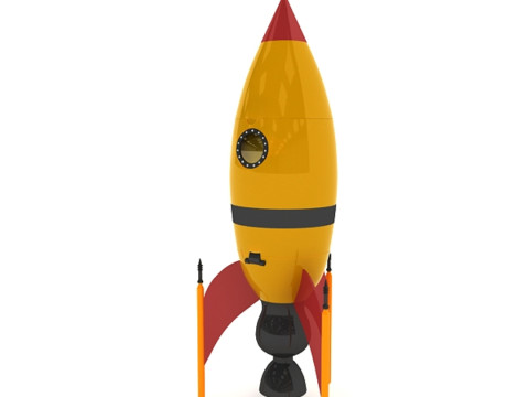 Retro Rocket 3D Model