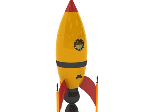 Retro Rocket 3D Model