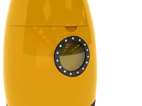 Retro Rocket 3D Model