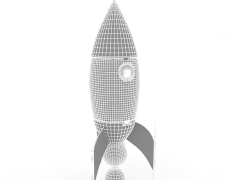 Retro Rocket 3D Model