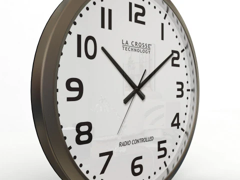 Silver Wall Clock 3D Model