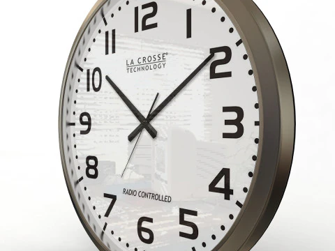 Silver Wall Clock 3D Model