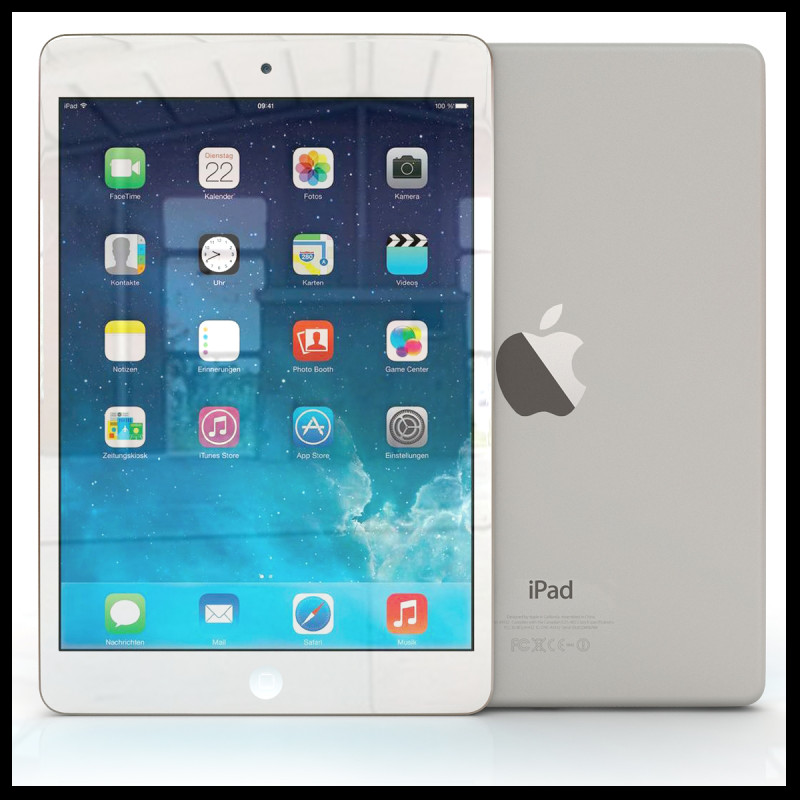 Apple iPad mini 2 silver 3D Model .c4d .max .obj .3ds .fbx .stl .blend 
