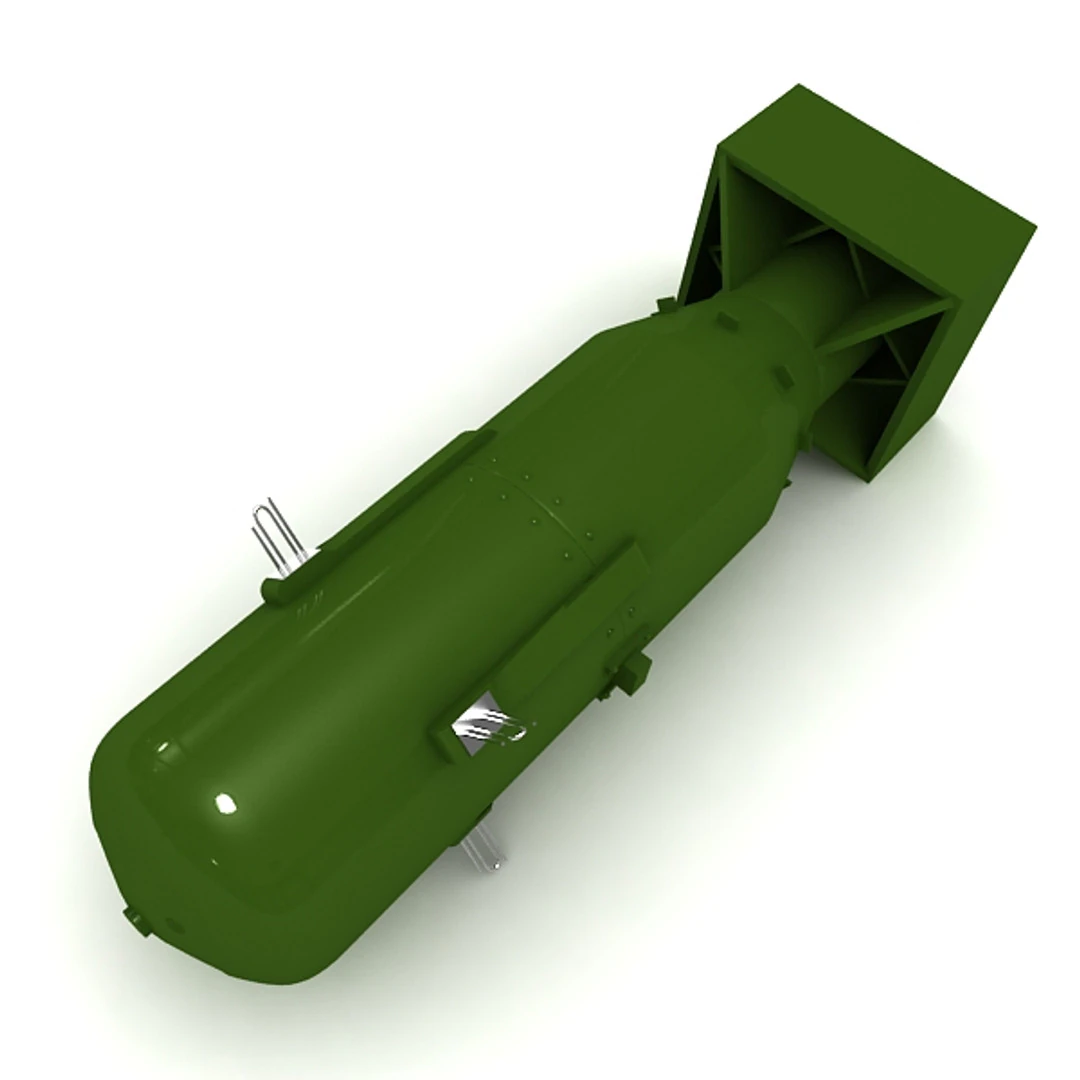 Atomic Bomb 3D Model .c4d .max .obj .3ds .fbx .stl .blend 