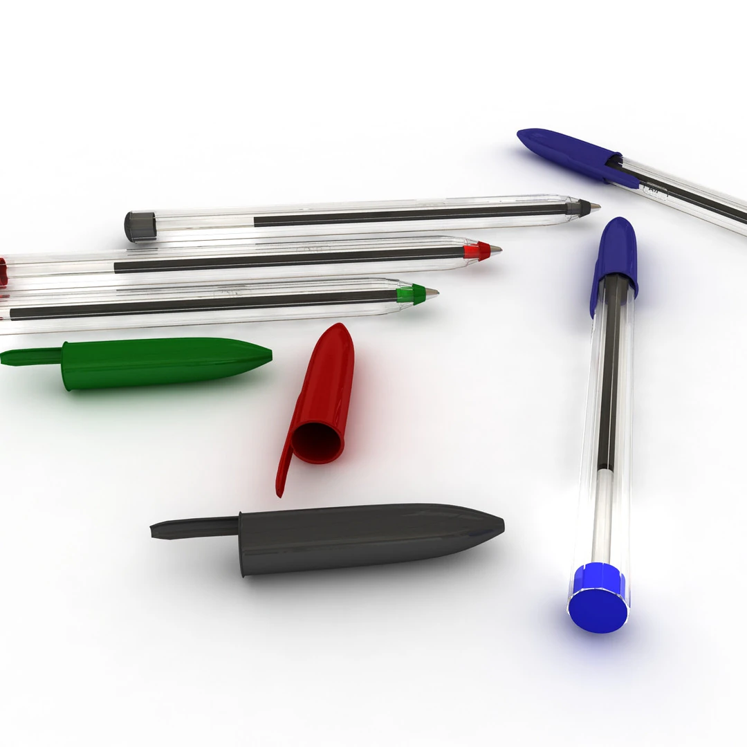 Ballpoint Pen 3D Model .c4d .max .obj .3ds .fbx .stl .blend 