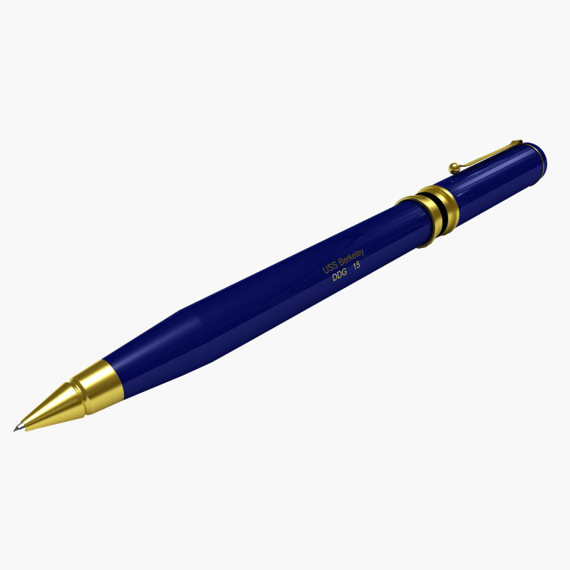 US BallPoint Pen 3D Model .c4d .max .obj .3ds .fbx .stl .blend 