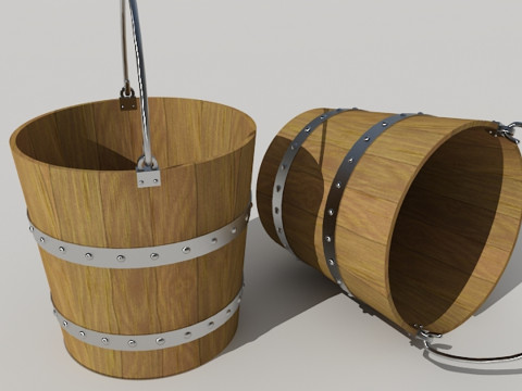 Wood Bucket 3D 모델