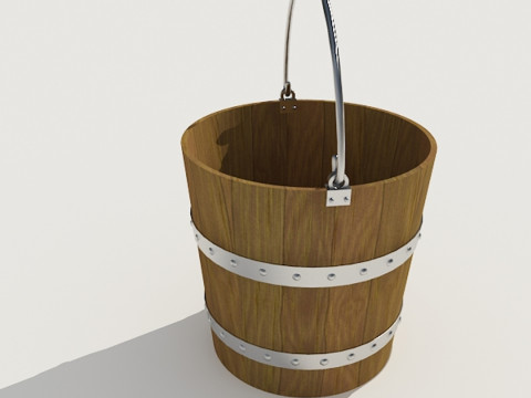 Wood Bucket 3D Model