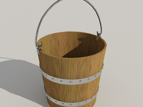 Wood Bucket 3D Model