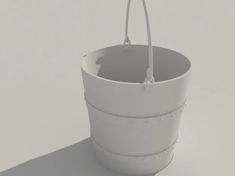 Wood Bucket 3D Model