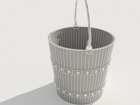 Wood Bucket 3D Model