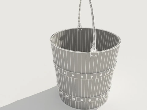 Wood Bucket 3D Model