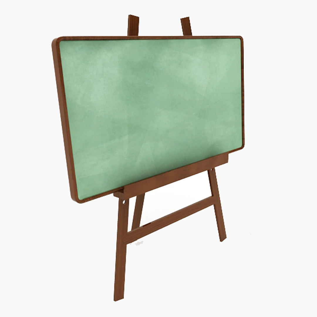 Chalk Board 3D Model .c4d .max .obj .3ds .fbx .stl .blend