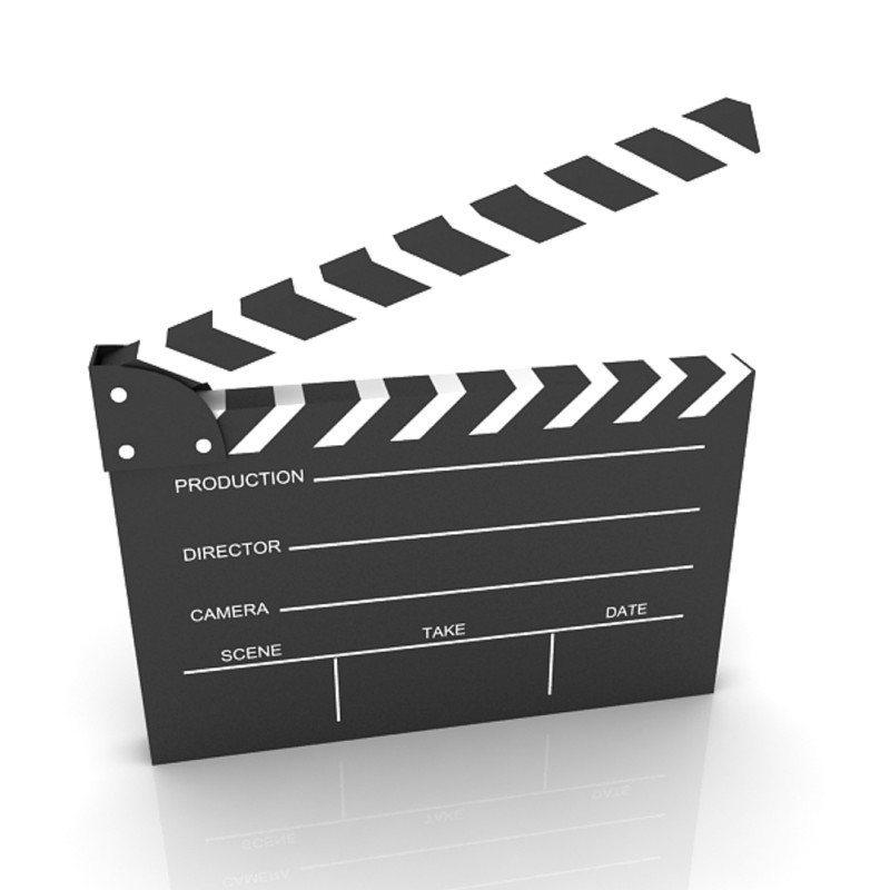 Clapper Board 3D Modell .c4d .max .obj .3ds .fbx .stl .blend
