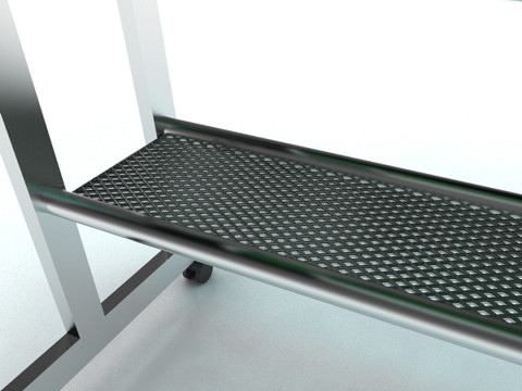 Steel Computer Table Model 3D