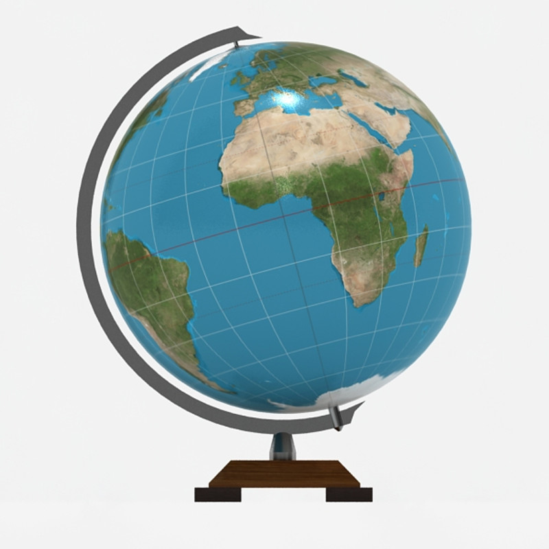Stylish Globe 3D 模型 .c4d .max .obj .3ds .fbx .stl .blend 