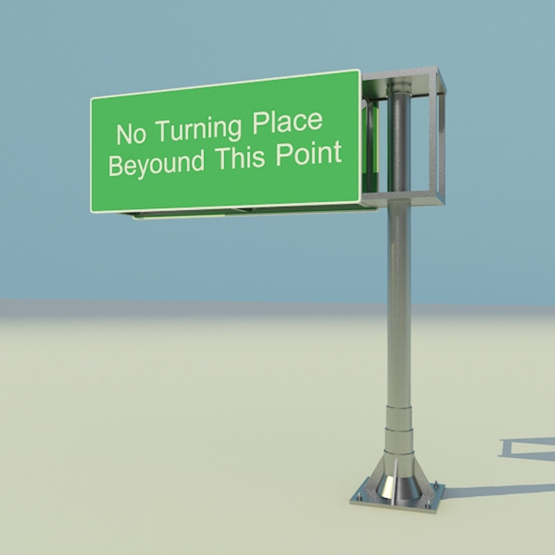 Highway Sign 3D Модель .c4d .max .obj .3ds .fbx .stl .blend