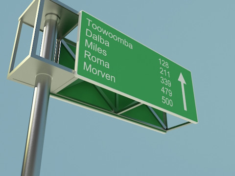 Highway Sign 3D Модель