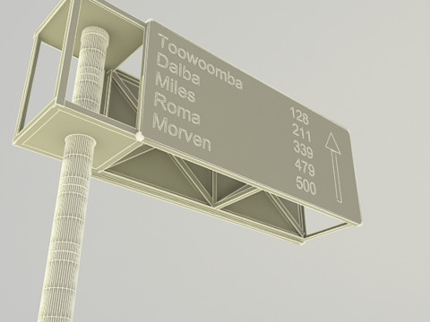 Highway Sign 3D Модель