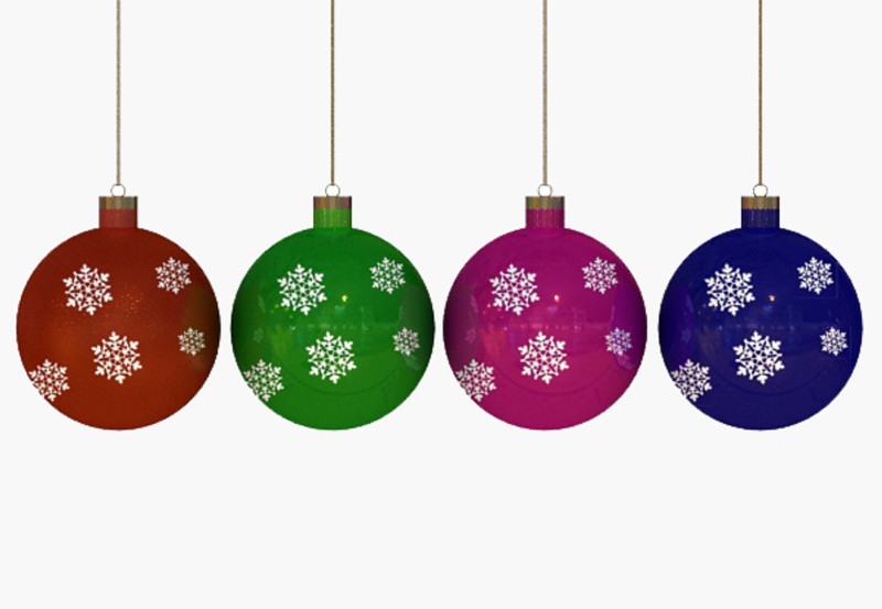 Christmas Balls Model 3D .c4d .max .obj .3ds .fbx .stl .blend 