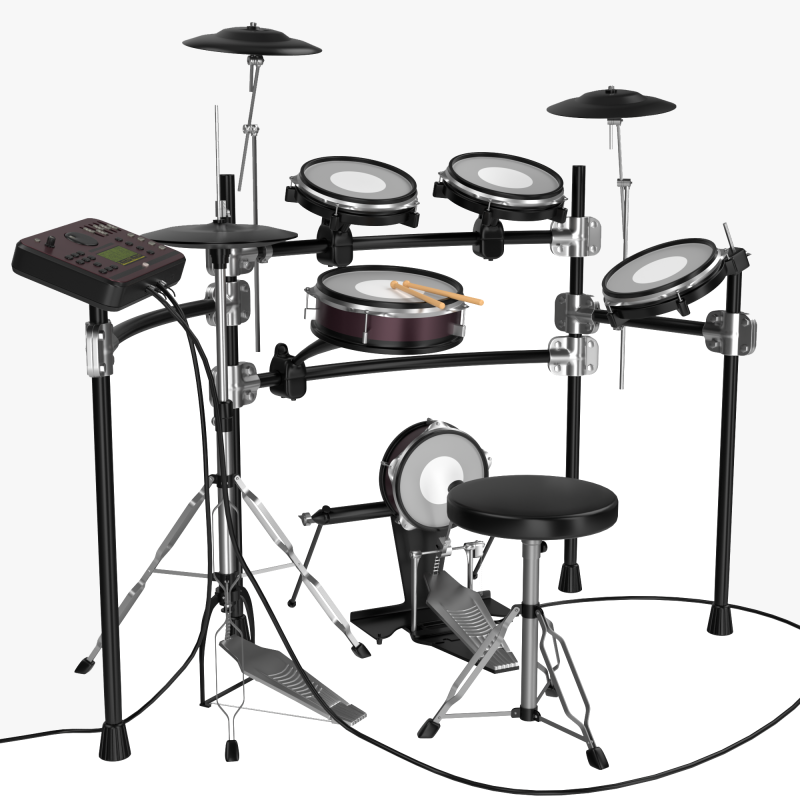 Electronic Drum Set 3D Model .c4d .max .obj .3ds .fbx .stl .blend