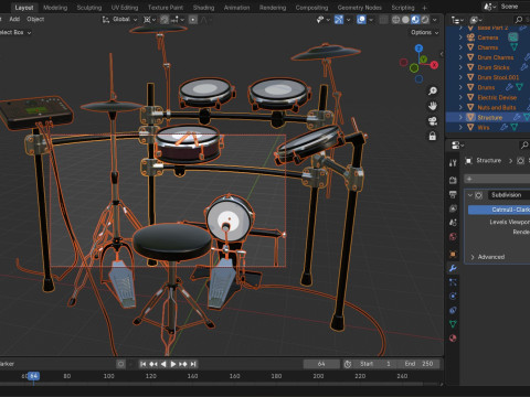 Electronic Drum Set 3D Model