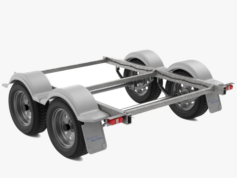 Rimorchio per barca a doppio asse Modello 3D