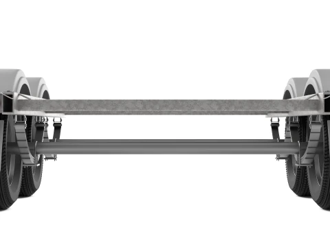 Dual Axle Boat Trailer 3D Model