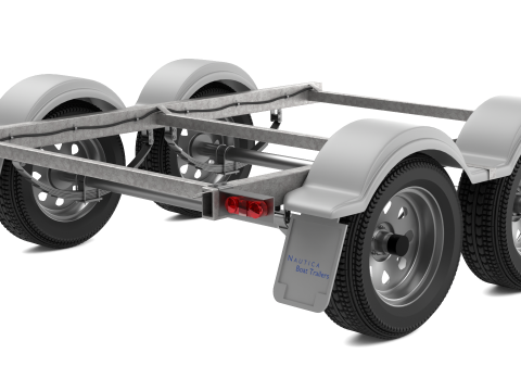 双轴船拖车 3D 模型