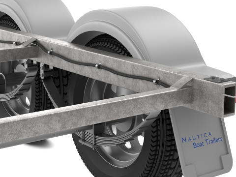 双轴船拖车 3D 模型