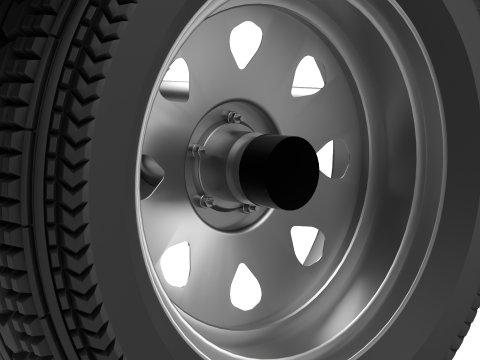 双轴船拖车 3D 模型