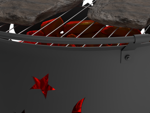 Открытый гриль-барбекю 3D Модель