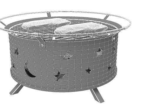Открытый гриль-барбекю 3D Модель