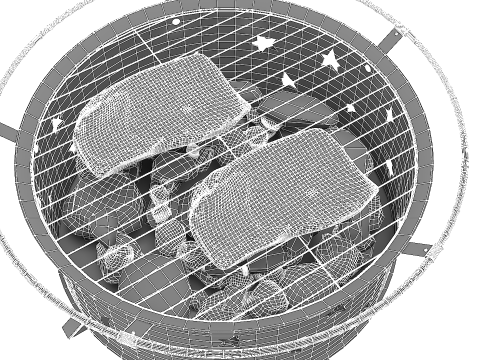 Открытый гриль-барбекю 3D Модель