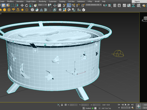 Открытый гриль-барбекю 3D Модель