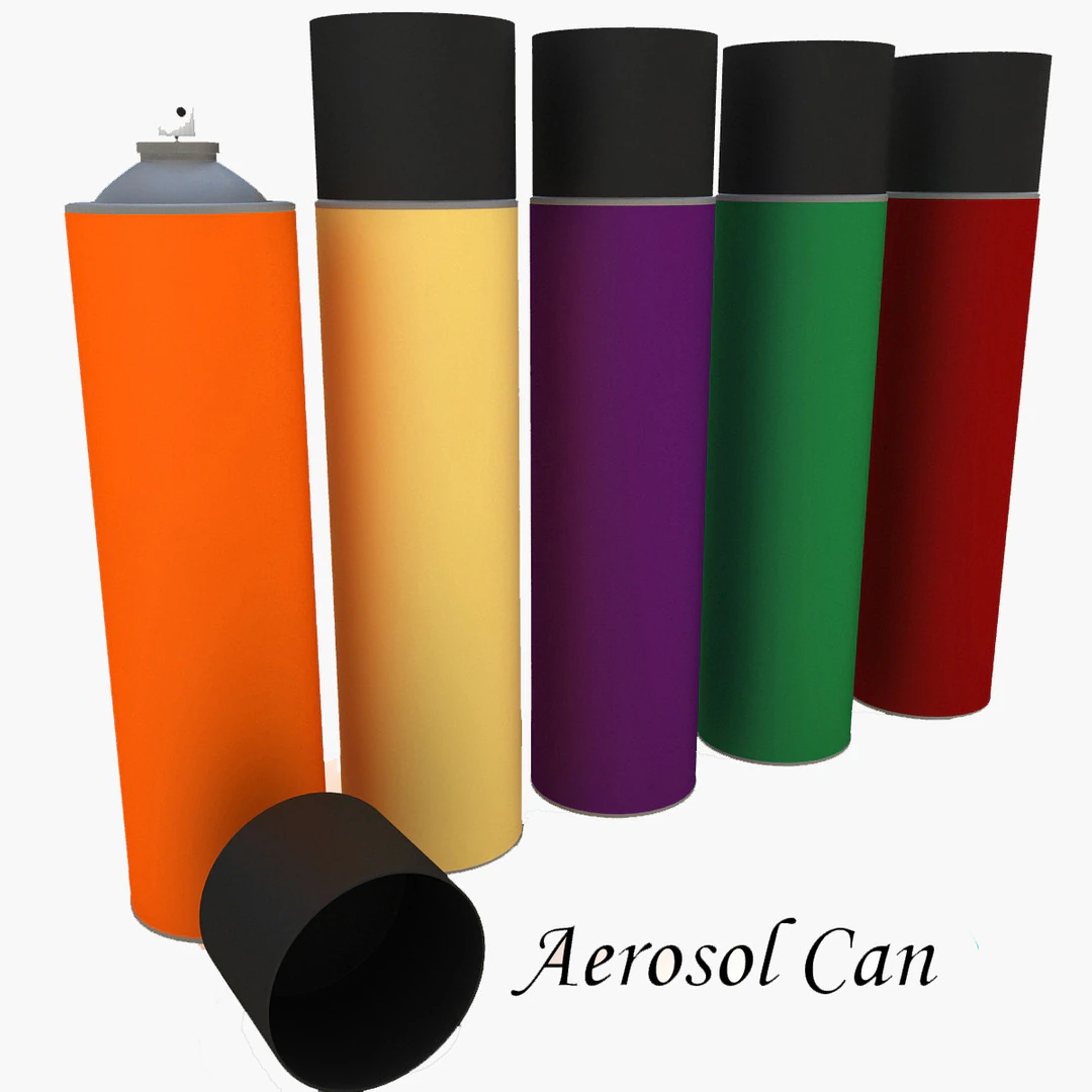 Color Aerosol Can 3D Model .c4d .max .obj .3ds .fbx .stl .blend