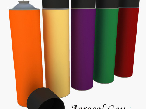 Lata de aerossol colorida Modelo 3D