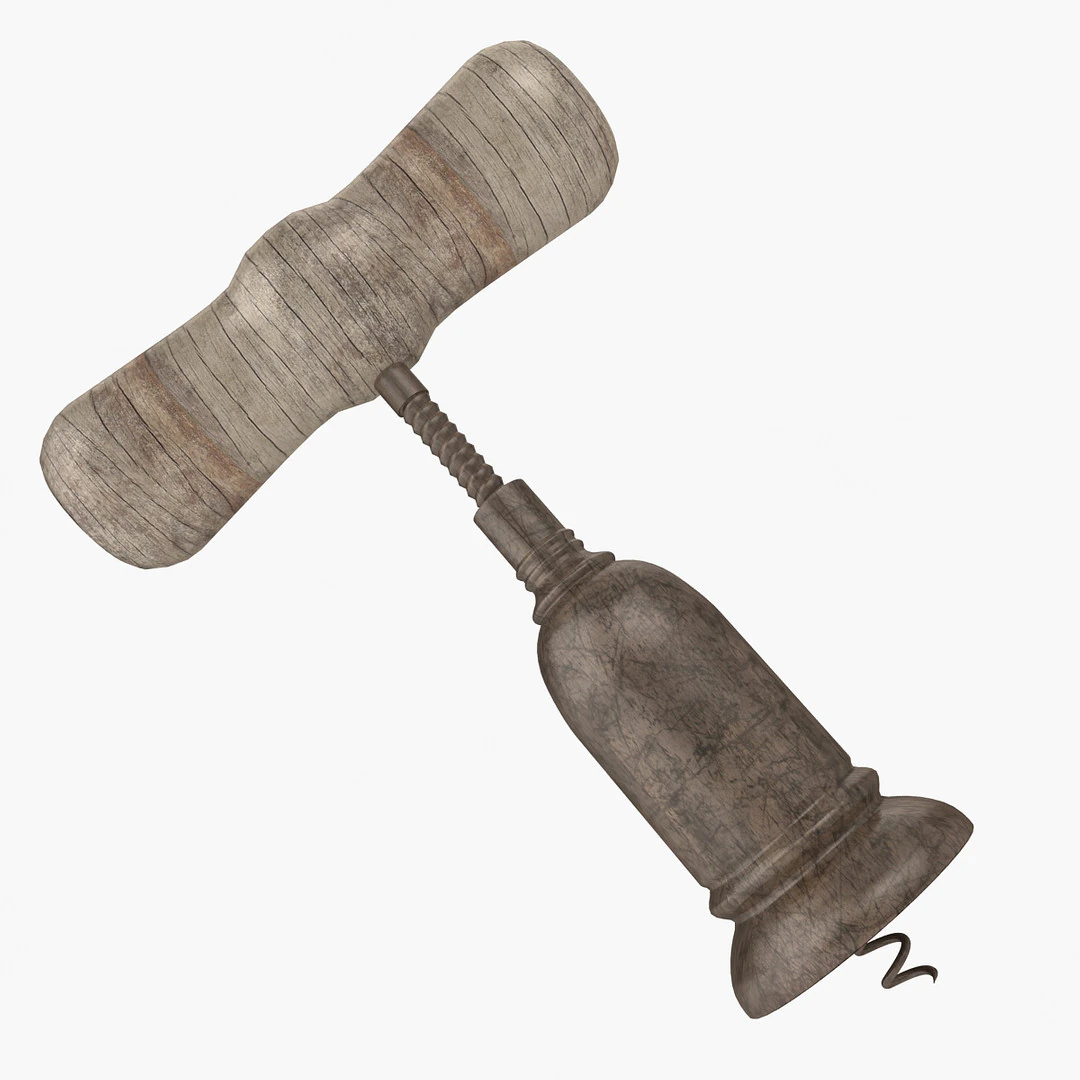 Antique Corkscrew 3D Model .c4d .max .obj .3ds .fbx .stl .blend 