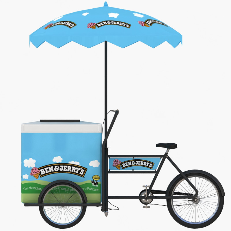 Carrito de helados Ben Jerrys Modelo 3D .c4d .max .obj .3ds .fbx .stl .blend 