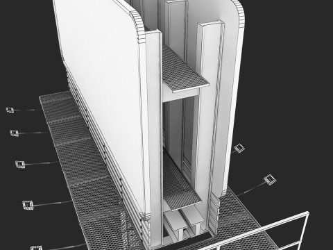 cartelera en blanco Modelo 3D