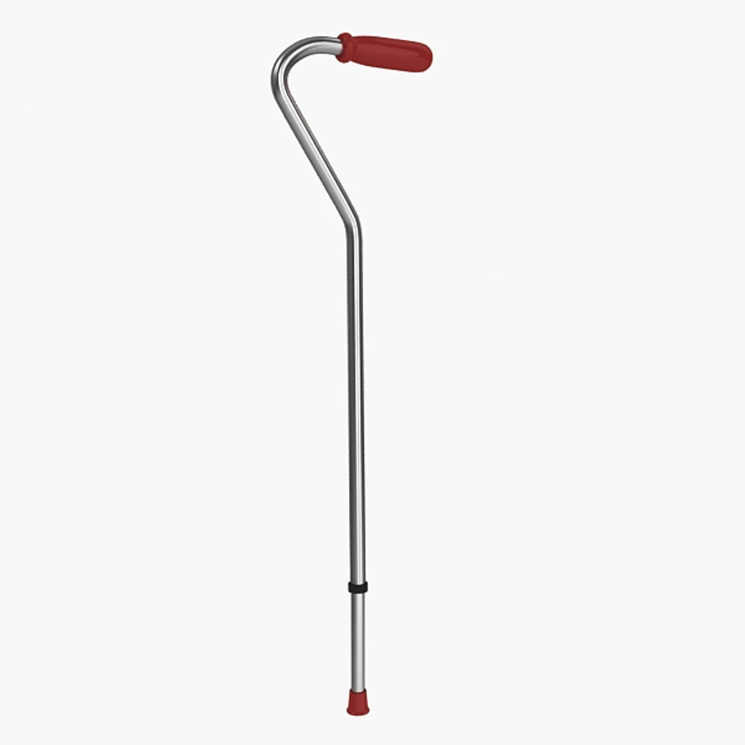 Walking Cane 3D Model .c4d .max .obj .3ds .fbx .stl .blend 