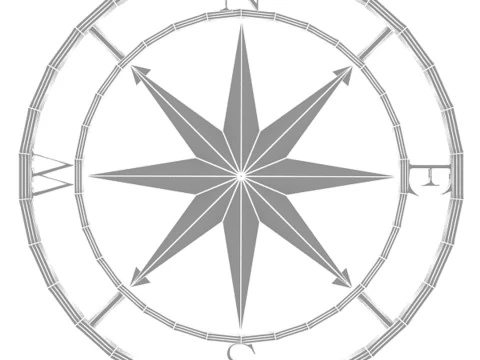Compass Rose 3D Model
