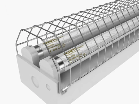 Apparecchio fluorescente a doppia striscia Modello 3D
