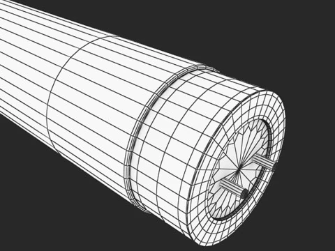 Dual Strip Fluorescent Fixture 3D Model